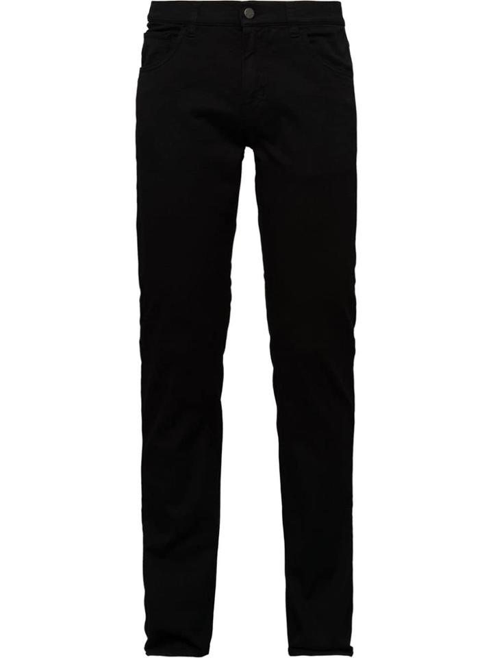 Prada Tapered-fit Dip-dyed Drill Jeans - Black
