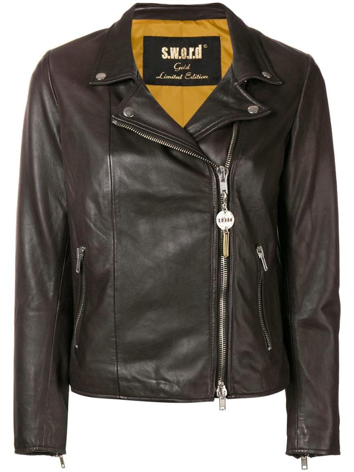 S.w.o.r.d 6.6.44 Zip-up Biker Jacket - Brown
