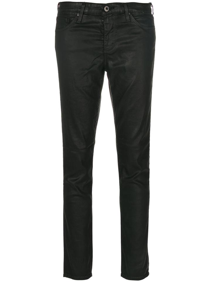Ag Jeans Coated Skinny Jeans - Green