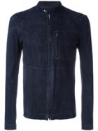 Salvatore Santoro Zipped Leather Jacket - Blue