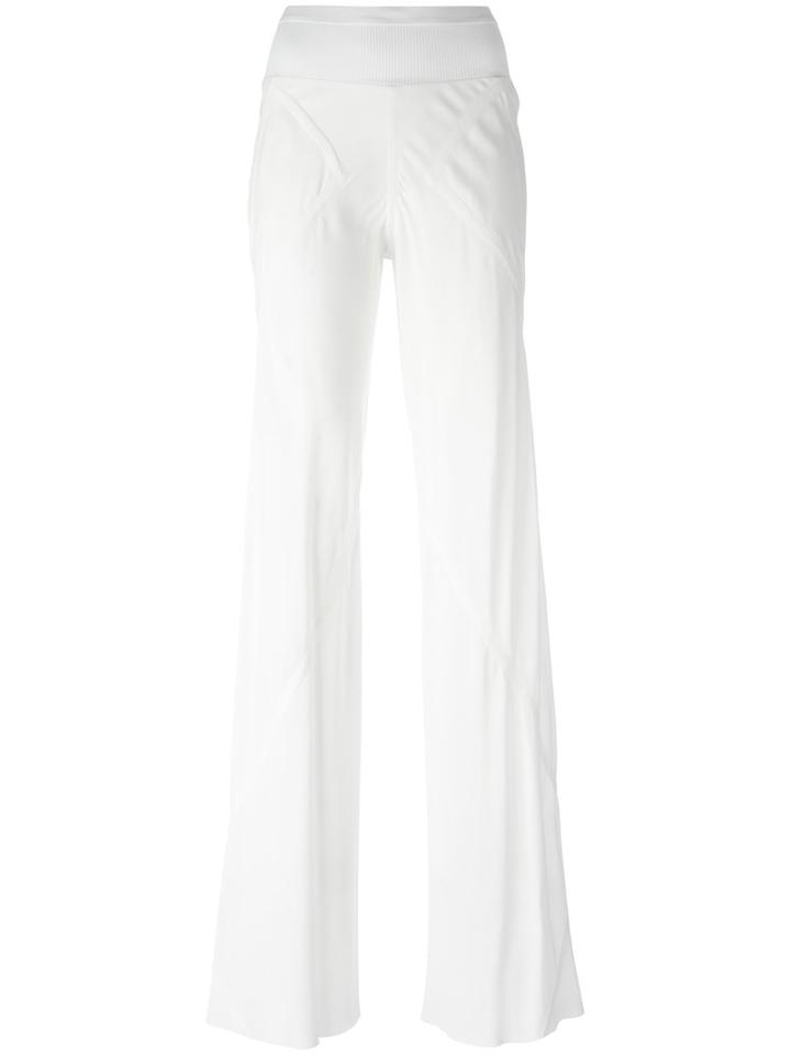 Rick Owens Flared Trousers, Women's, Size: 40, White, Acetate/viscose