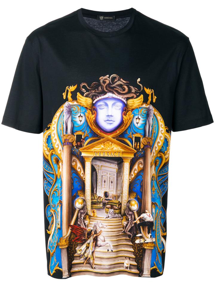 Versace Triptych Print T-shirt - Black