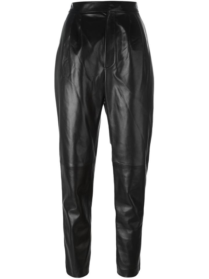 Saint Laurent Tapered Leather Trousers