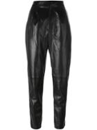 Saint Laurent Tapered Leather Trousers