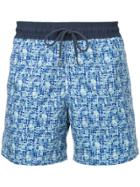 Venroy Geometric Print Swim Shorts - Blue
