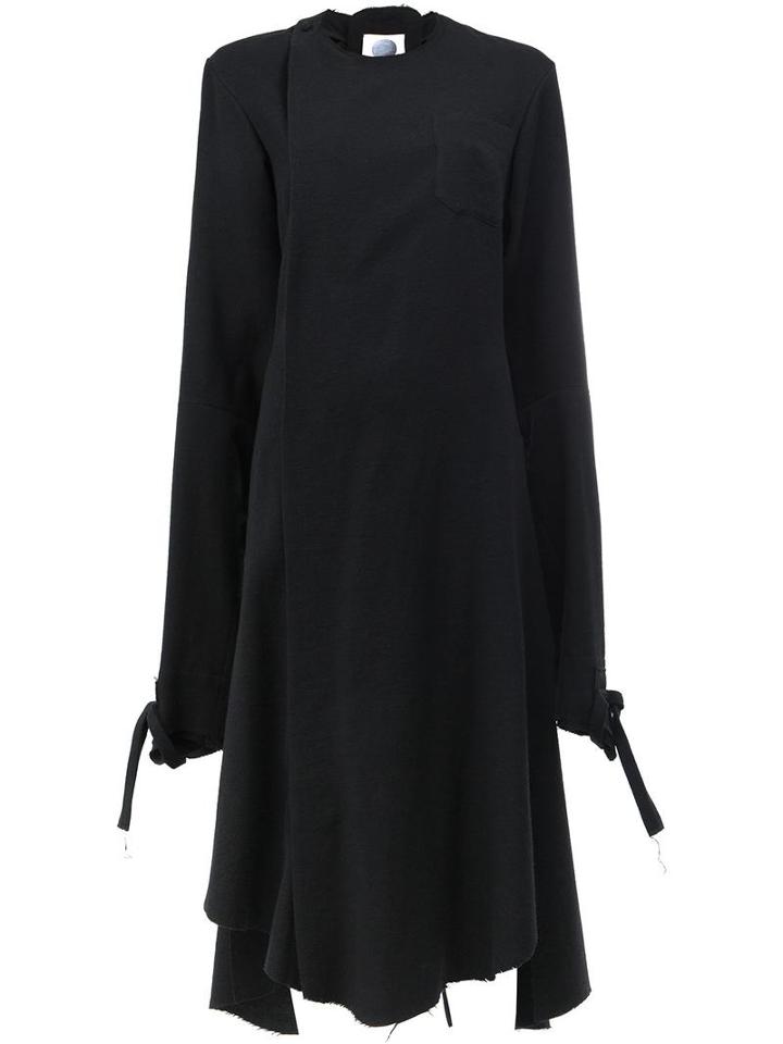 Aganovich Longsleeved Flared Dress, Women's, Size: 36, Black, Polyamide/cashmere/wool
