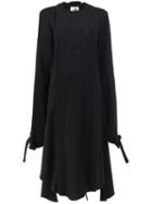 Aganovich Longsleeved Flared Dress, Women's, Size: 36, Black, Polyamide/cashmere/wool