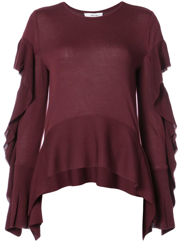 Adeam Ruffled Top - Red