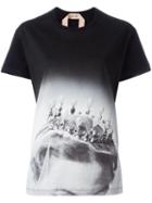No21 Crown Print T-shirt, Women's, Size: 44, Black, Cotton