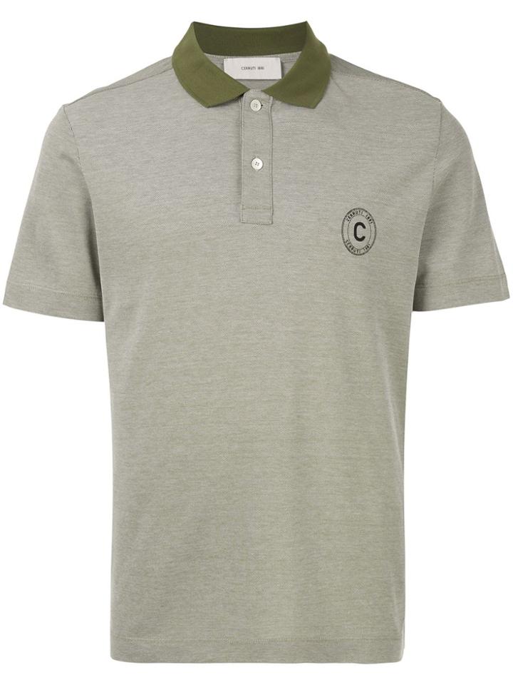 Cerruti 1881 Contrasting Collar Polo Shirt - Green