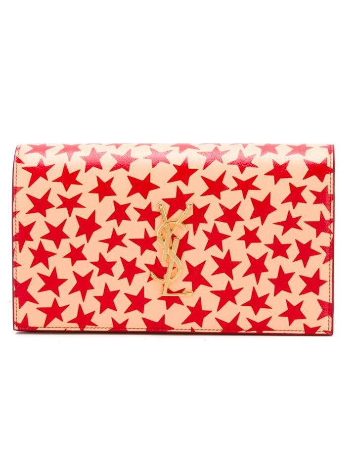 Saint Laurent Classic Monogram Clutch, Women's, Pink, Leather