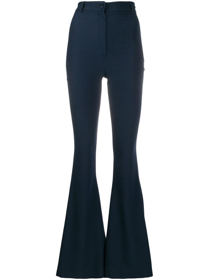 Hebe Studio High Rise Flared Trousers - Blue