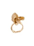 Alice Waese 14kt Gold Flower Ring - Metallic