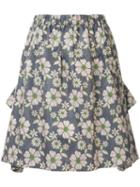 Comme Des Garçons Pre-owned Floral Gathered Skirt - Green