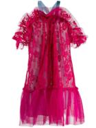 Gina Tulle Lace Mini Dress - Pink