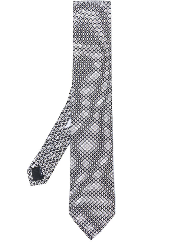 Salvatore Ferragamo Logo Micro Pattern Tie - Black