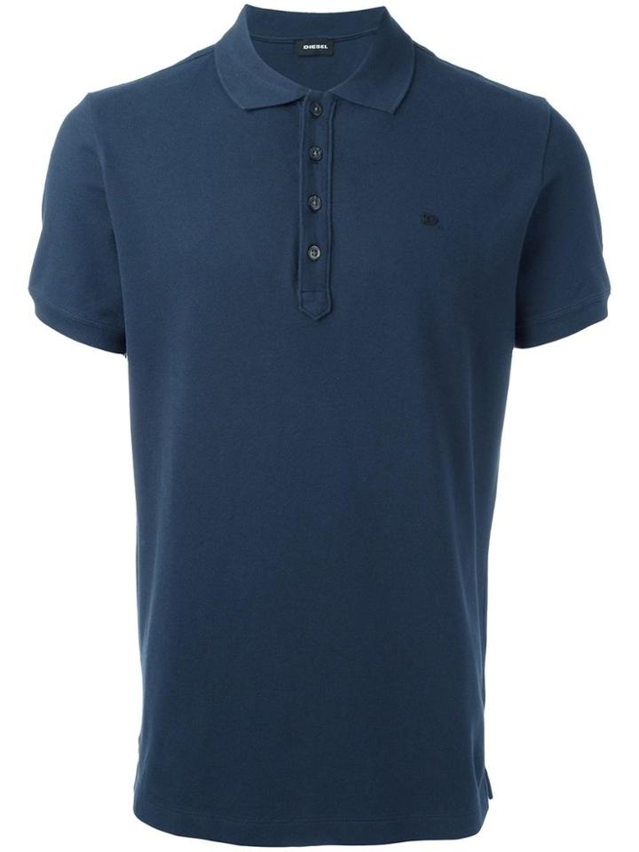 Diesel Logo Detail Polo Shirt - Blue