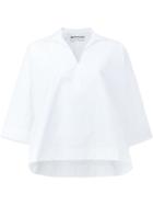Balenciaga V-neck Blouse, Women's, Size: 38, White, Cotton/polyester
