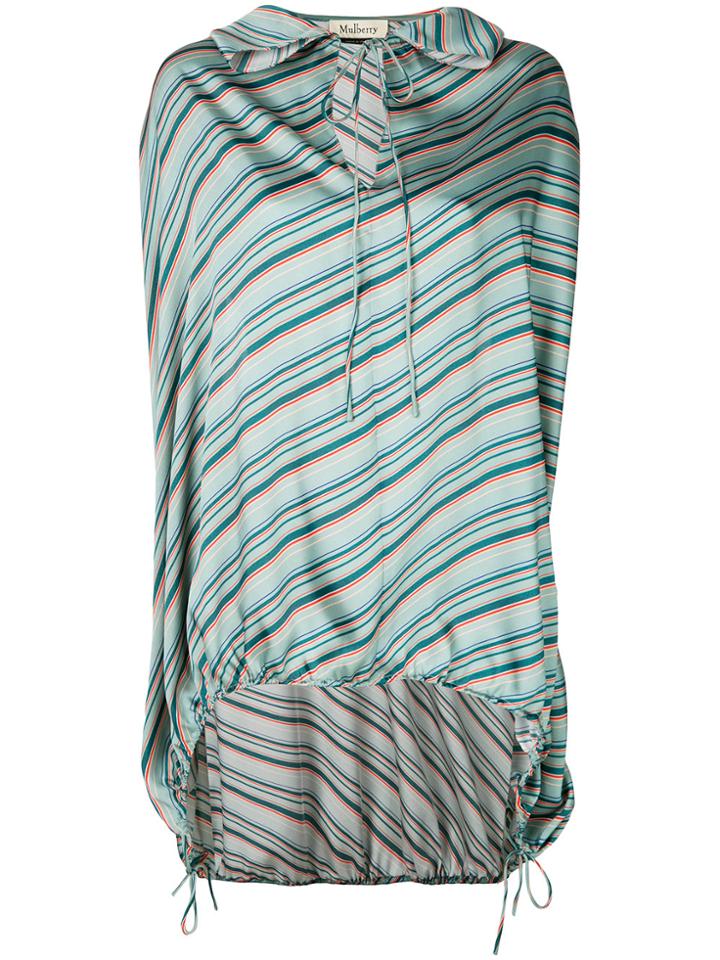 Mulberry Oversized Gathered Hem Blouse - Blue