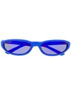 Balenciaga Eyewear Narrow Oval Shaped Sunglasses - Blue