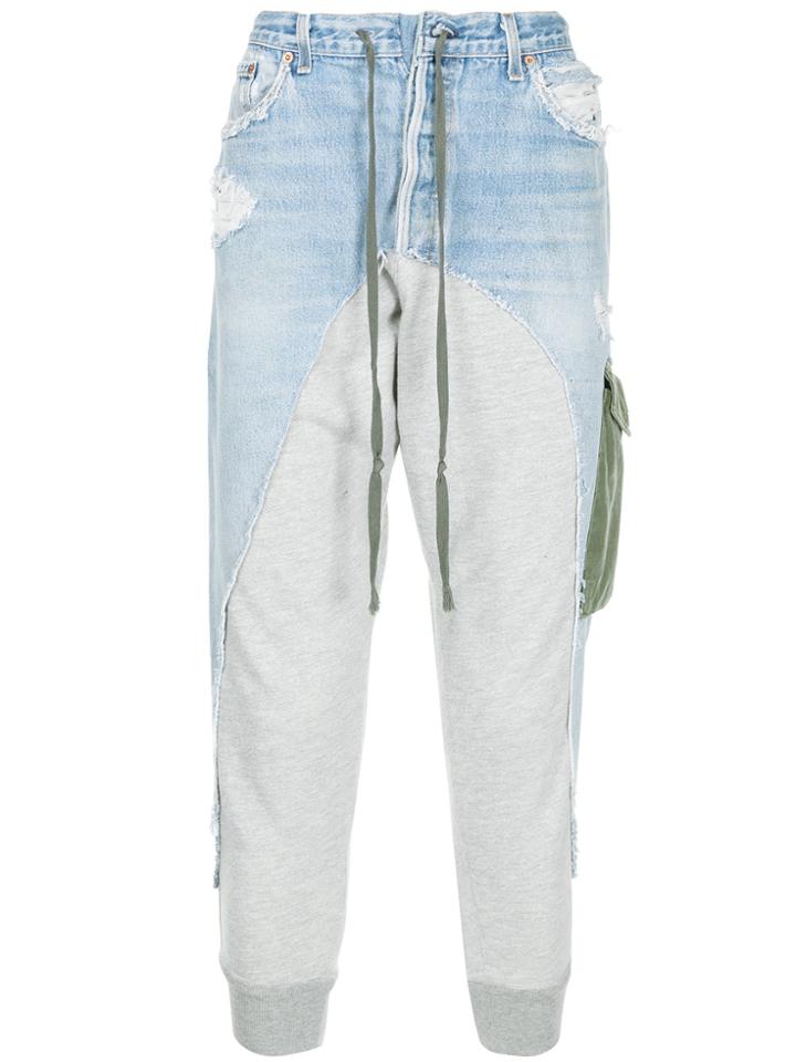 Greg Lauren Jogger Jeans - Blue