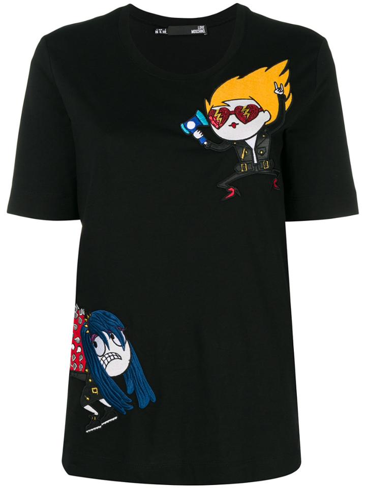 Love Moschino Appliqué T-shirt - Black