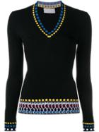 Peter Pilotto Dotted Printed Trim Jumper, Women's, Size: Small, Black, Polyamide/viscose