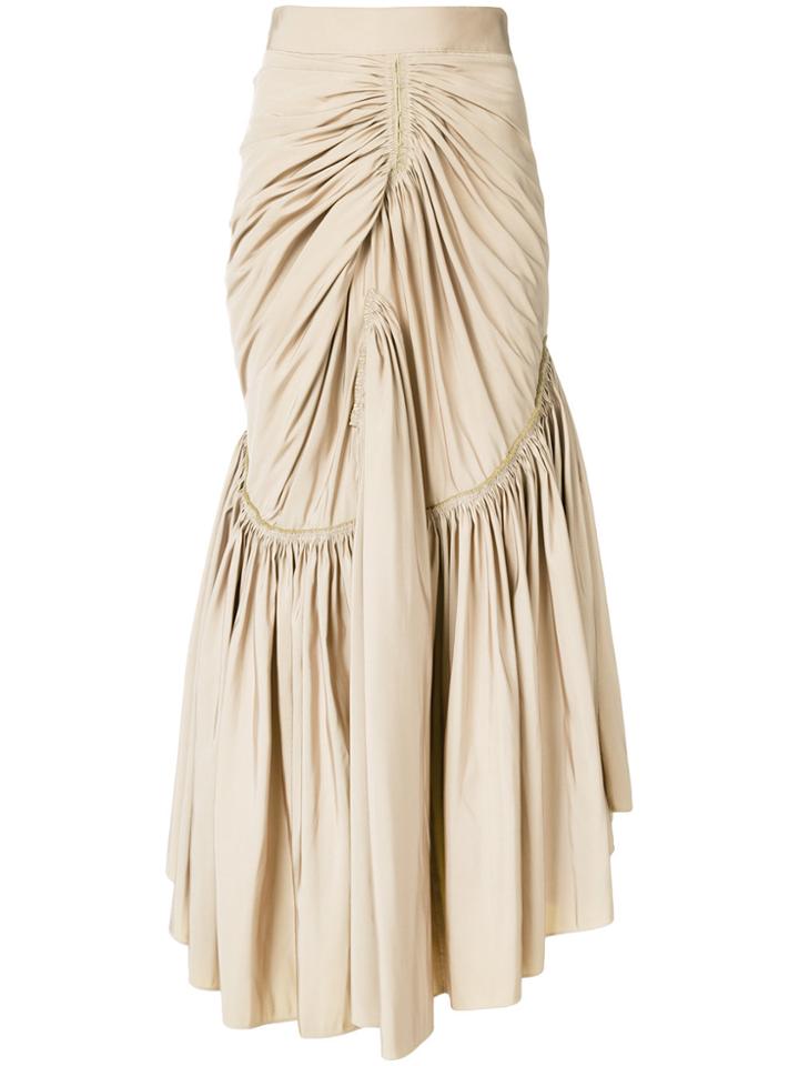 Maticevski Draped Midi Skirt - Nude & Neutrals