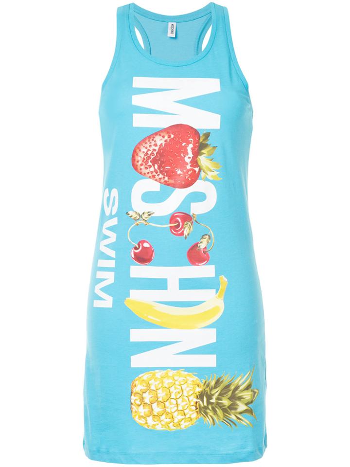Moschino Fruit Print Tank Dress - Blue