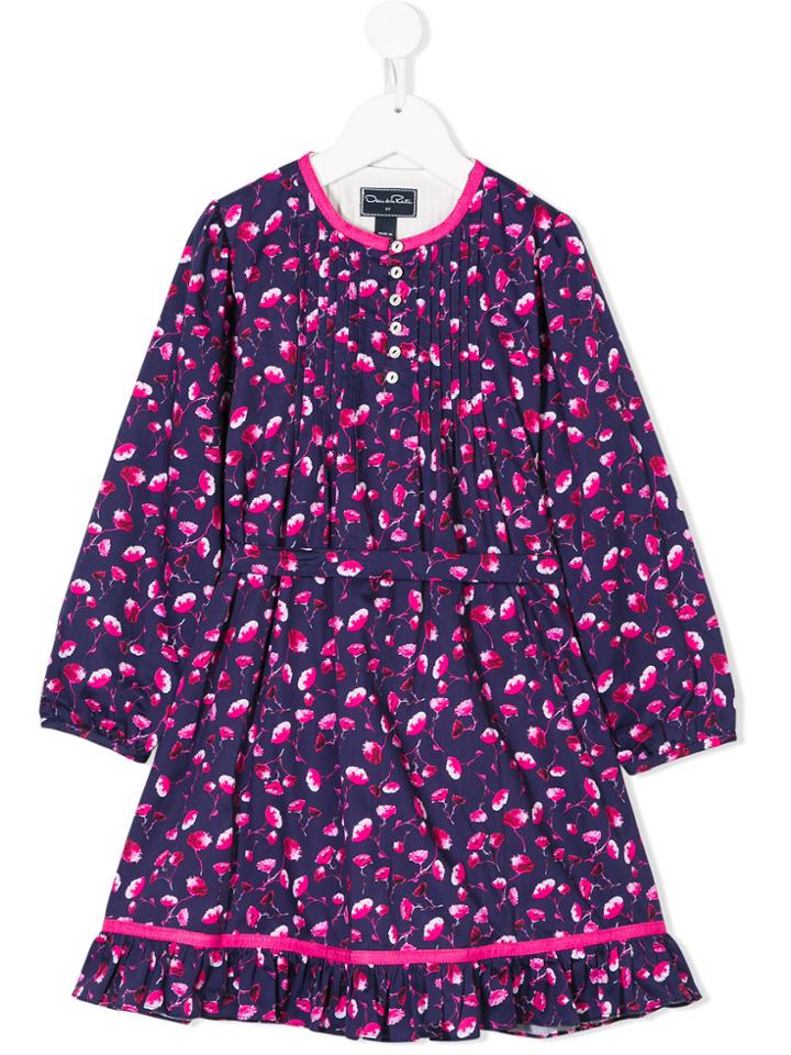 Oscar De La Renta Kids Tossed Peonies Tunic Dress - Multicolour