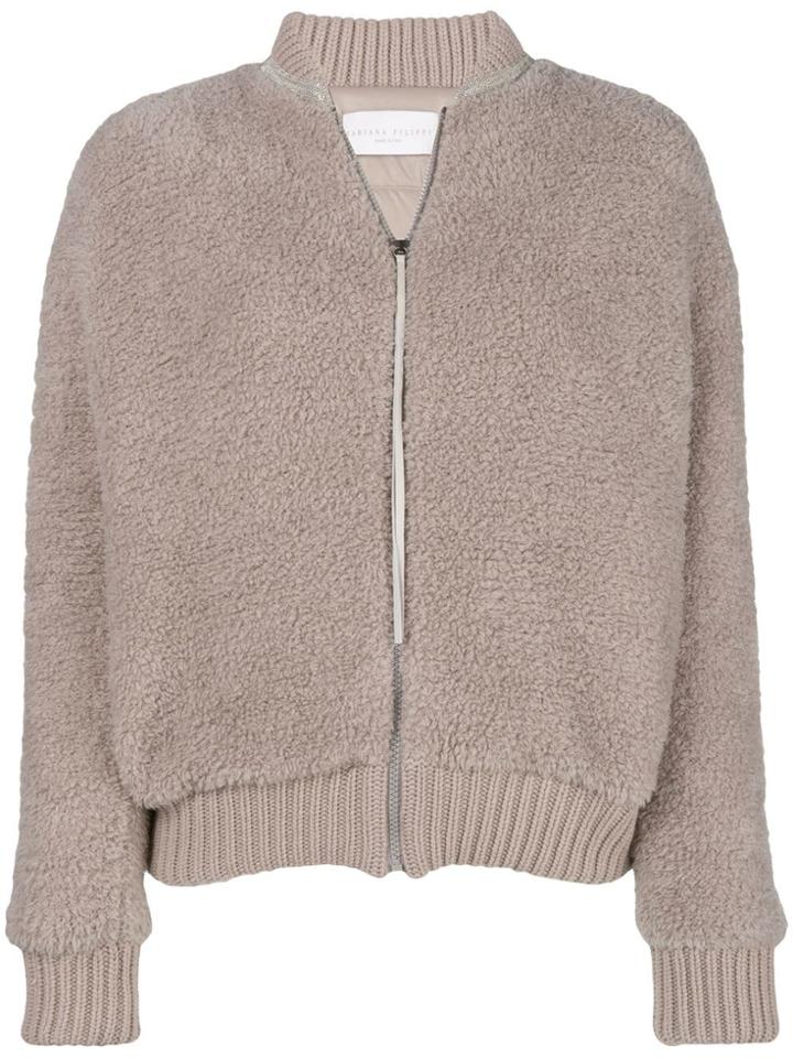 Fabiana Filippi Knitted Bomber Jacket - Nude & Neutrals