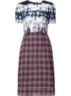 Altuzarra - Tie Dye Check Fitted Dress - Women - Silk - 40, Women's, Blue, Silk
