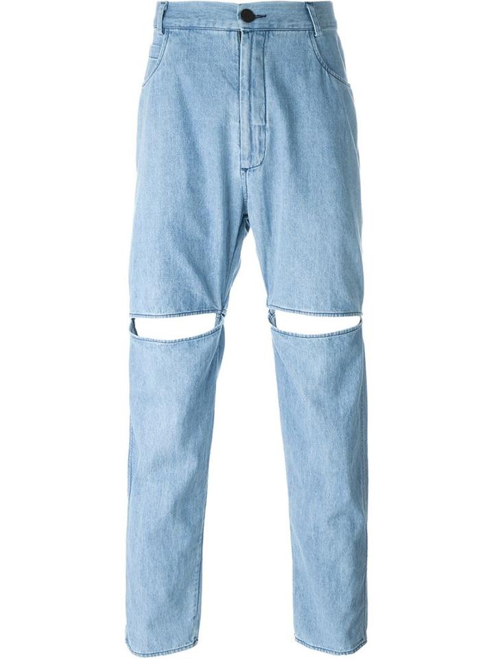 69 Slit Denim Pants, Adult Unisex, Size: 32, Blue, Cotton