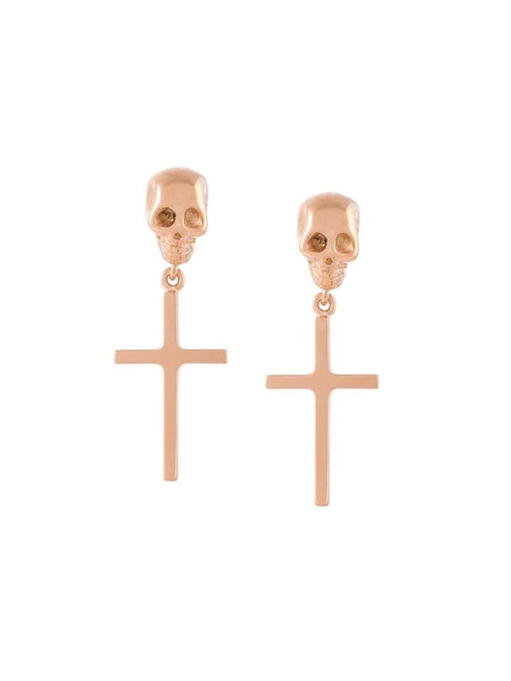 Givenchy Skull & Cross Earrings, Women's, Metallic, Brass