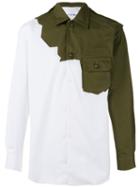 Comme Des Garçons Shirt Chest Pocket Assembled Shirt, Men's, Size: Small, Green, Cotton