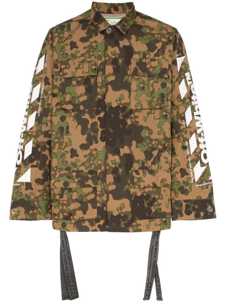 Off-white Camouflage Print Field Jacket - Green
