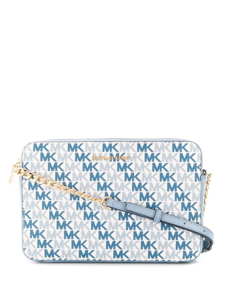 Michael Michael Kors Jet Set Monogram Crossbody Bag - Blue