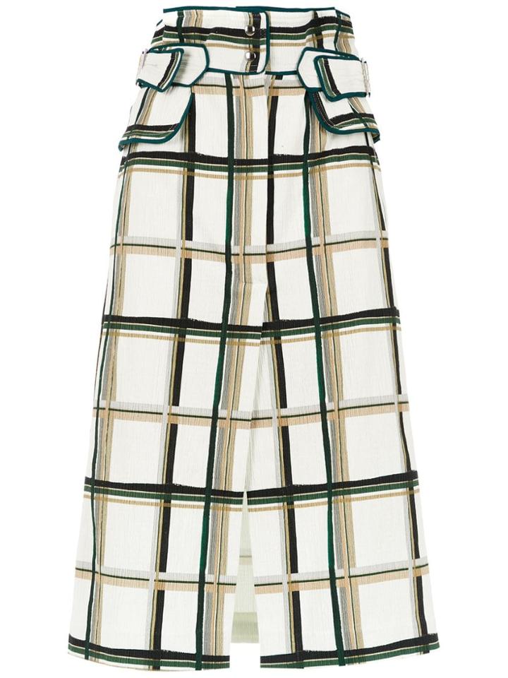 Framed Checklist Skirt - Green
