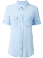 Equipment - Chest Pockets Shortsleeved Shirt - Women - Silk - Xs, Blue, Silk