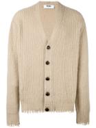 Msgm Frayed Cardigan, Men's, Size: Small, Nude/neutrals, Polyamide/wool