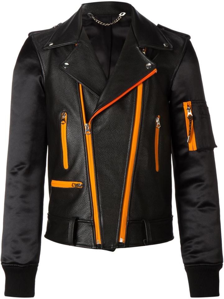 House Of Holland Contrast Zip Biker Jacket