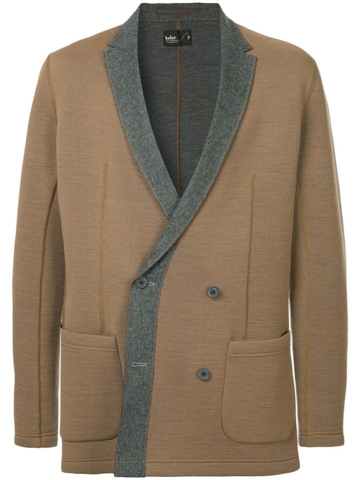 Kolor Jersey Double Breasted Blazer - Brown