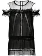 Pinko Lace Inserts Sheer Top - Black