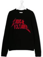 Zadig & Voltaire Kids Teen Logo Knit Sweater - Black