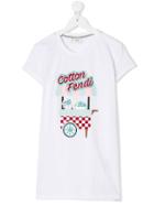 Fendi Kids Cotton Fendi T-shirt - White