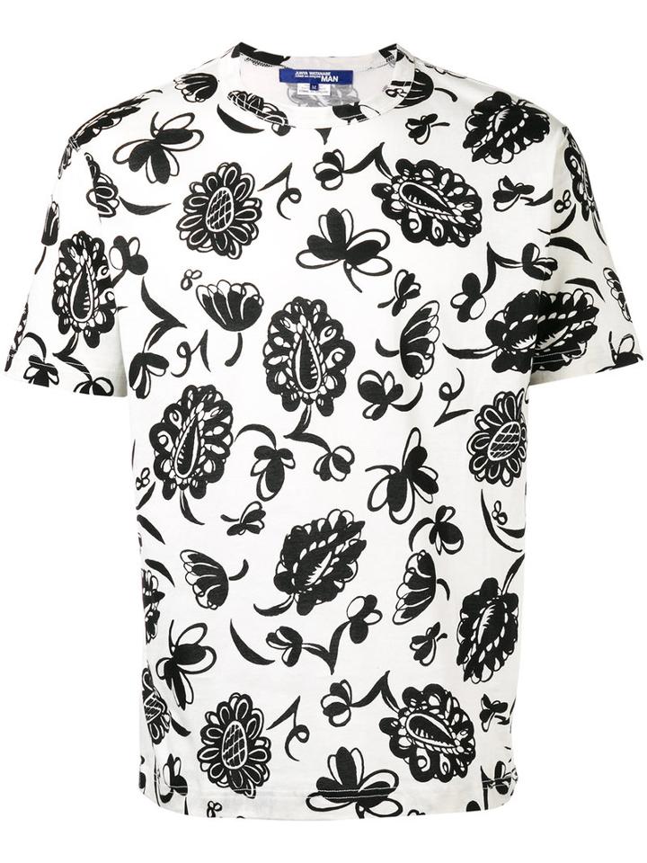Junya Watanabe Comme Des Garçons Man Printed Shirt, Men's, Size: Large, White, Cotton