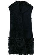 Drome - Furry Detail Jacket - Women - Lamb Skin/leather - M, Blue, Lamb Skin/leather