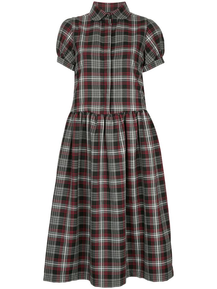 Shrimps Effie Tartan Short Sleeve Dress - Grey