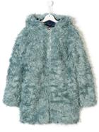 Marni Kids Curly Faux Fur Jacket - Blue