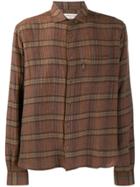 Ymc Long Sleeved Check Pattern Shirt - Brown